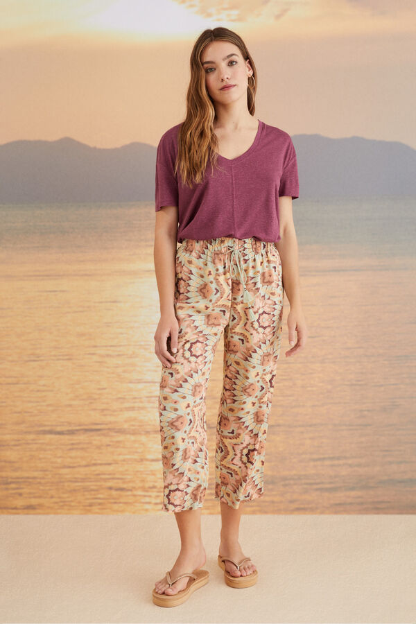 Women'secret Pantal&oacute;n Capri estampado multicolor estampado
