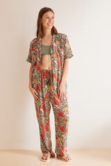 Women'secret Pijama camisero tropical Snoopy estampado