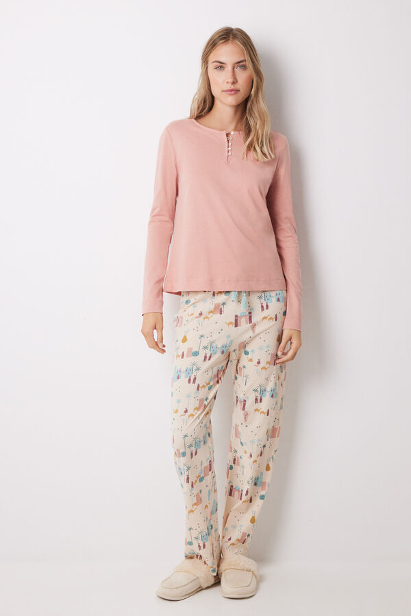 Women'secret Camiseta manga larga 100% algodón naranja naranja