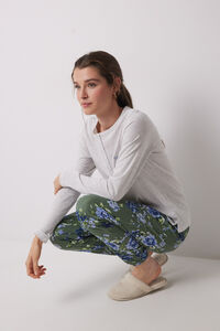 Women'secret Pijama largo 100% algod&oacute;n estampado flores