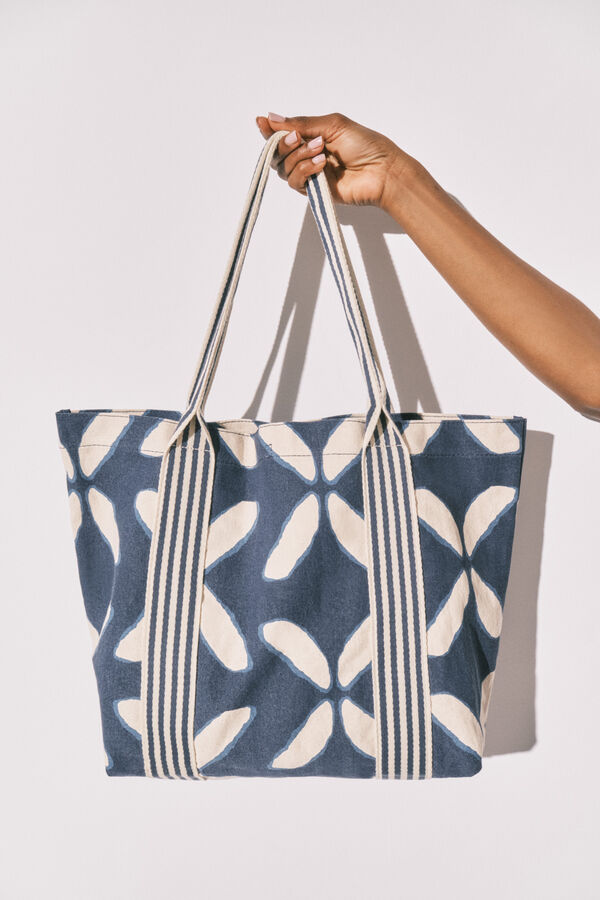 Women'secret Bolso grande algod&oacute;n estampado &eacute;tnico estampado