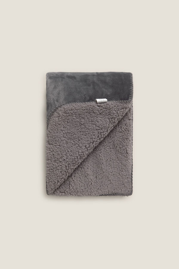 Textura Manta polar borreguito gris