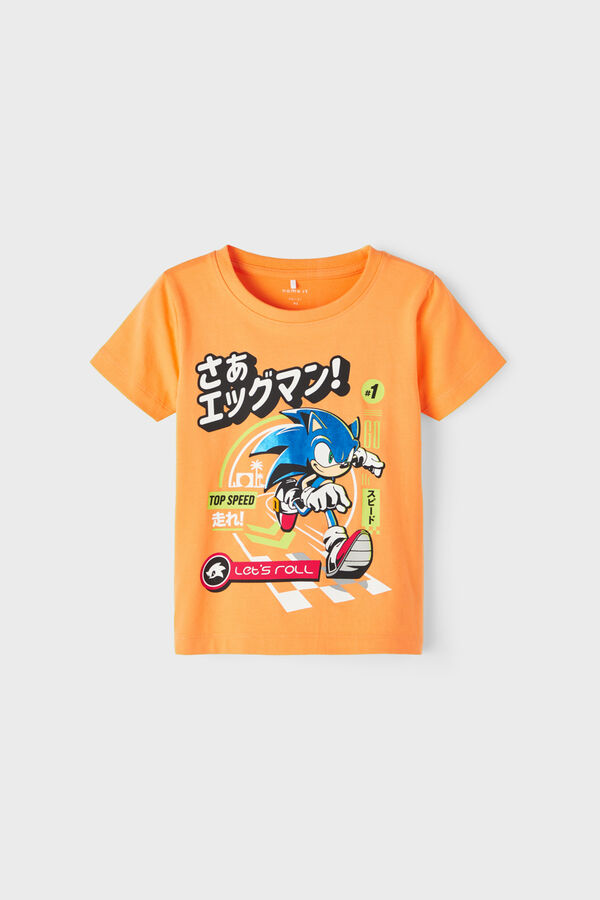 Womensecret Camiseta de niño de manga corta de Sonic naranja