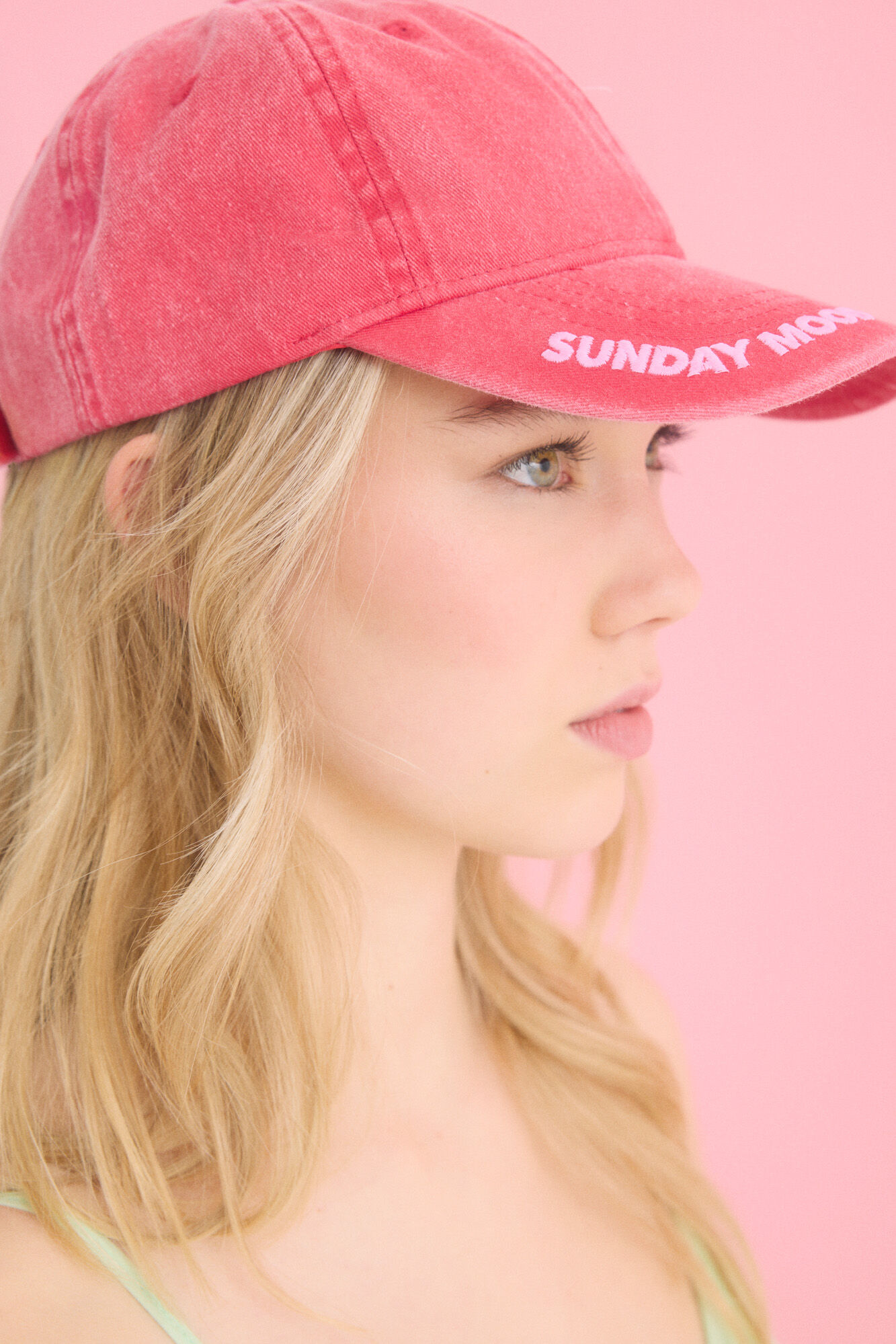 HI&BYE Bon&eacute; de algod&atilde;o ajust&aacute;vel rosa