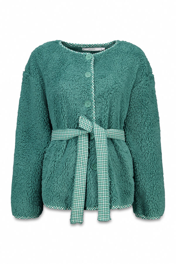 Women'secret Robe estilo t&uacute;nica de pelo verde verde