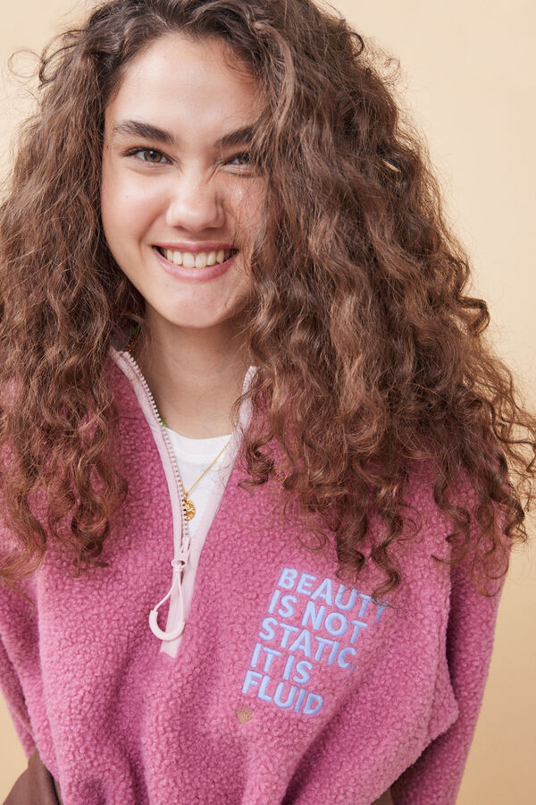 Womensecret Sweatshirt curta borrego rosa rosa