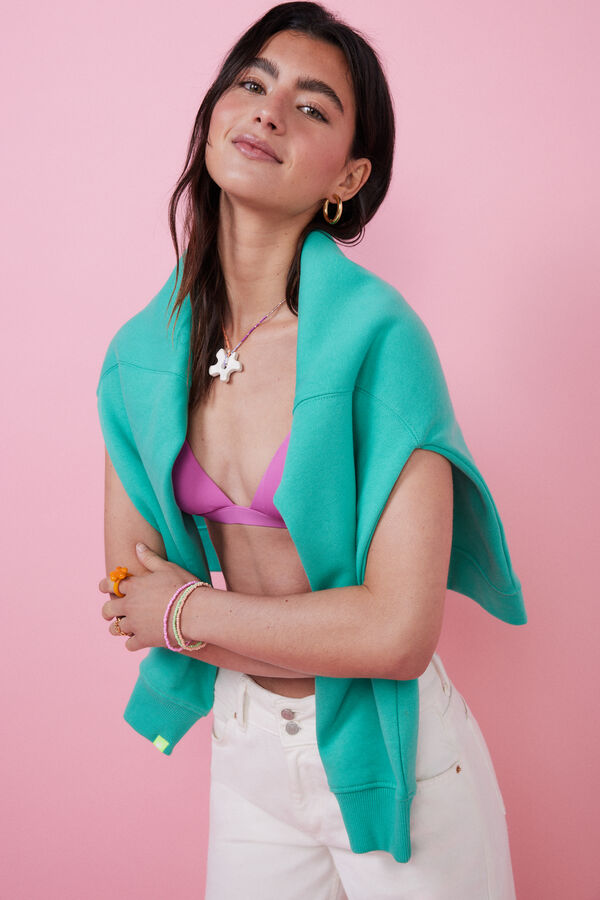 HI&BYE Top bikini triangular rosa morado/lila