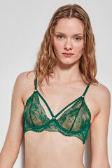 Gisela Soutien tecido de renda verde