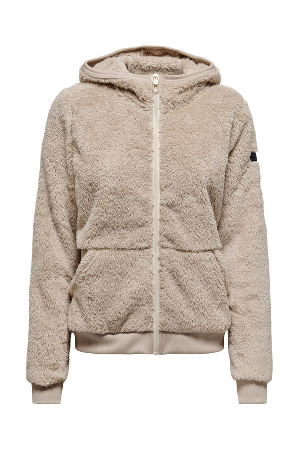 Only Play Chaqueta de borreguito con capucha gris