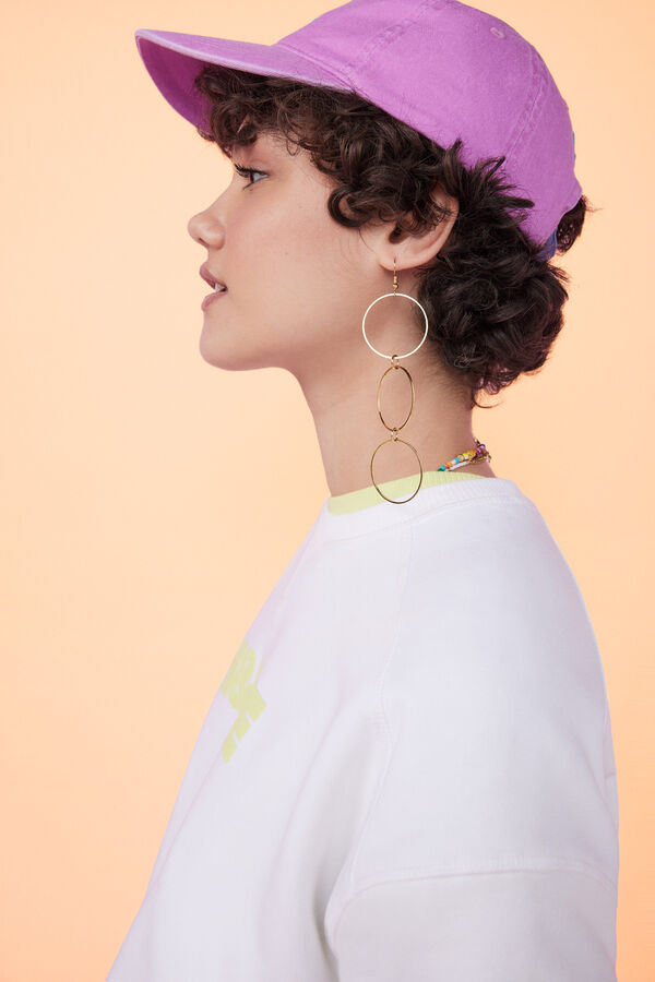 HI&BYE Sudadera felpa beige logo  marfil