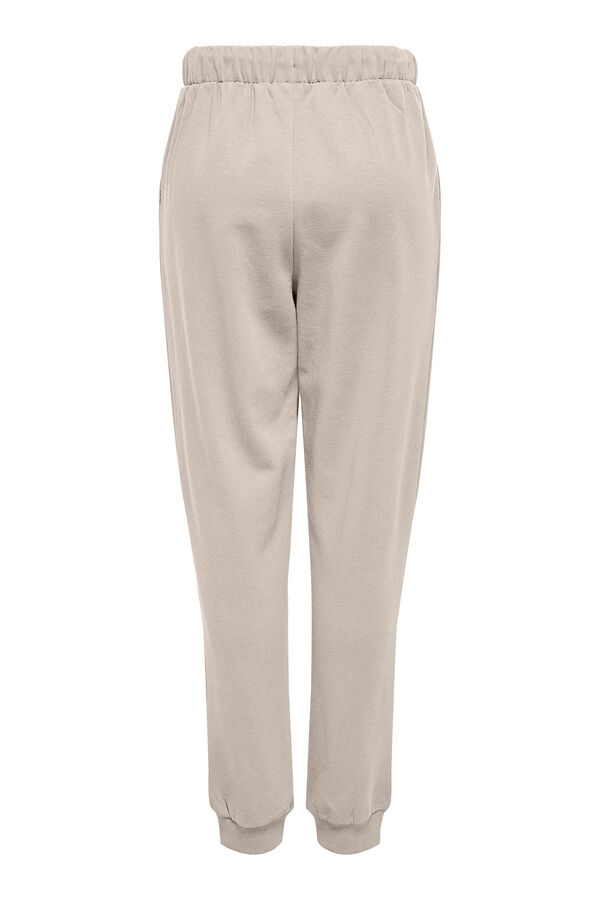 Only Play Pantal&oacute;n jogger suave de cintura alta y bolsillos laterales, color beige gris