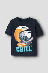 Name it T-shirt manga curta Stitch para menino azul
