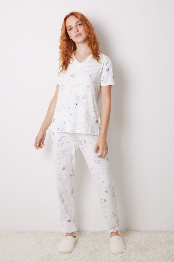 Women'secret Pijama canelado super macio &ldquo;O Pequeno Pr&iacute;ncipe&rdquo;   azul
