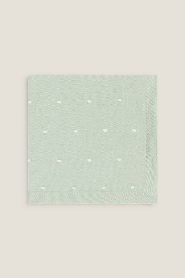 Textura Plaid tricot algod&oacute;n org&aacute;nico turquesa