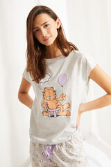 Womensecret Pijama corto Garfield algodón gris