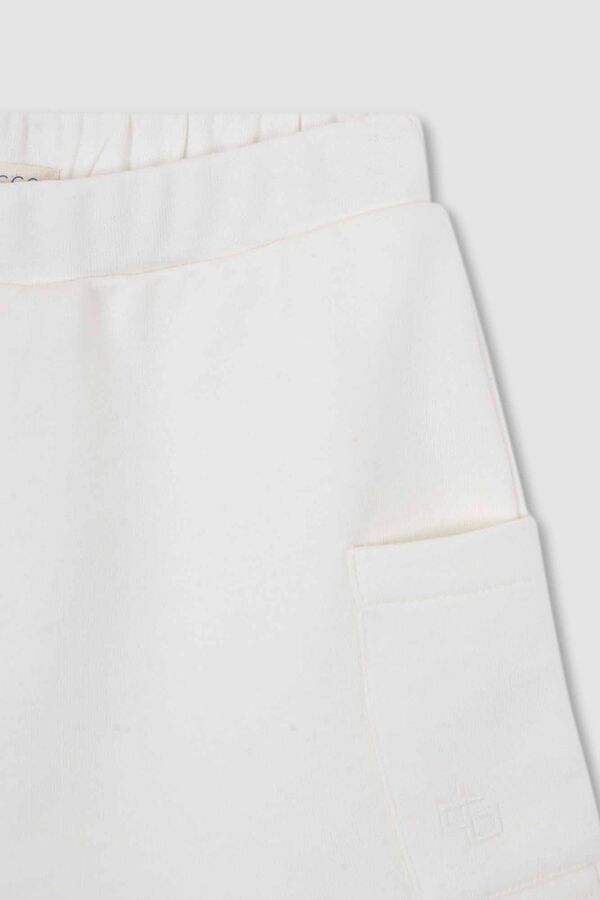Womensecret Falda pantalón de felpa blanco roto  branco