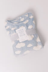 Women'secret Pijama largo polar mousse nubes azul