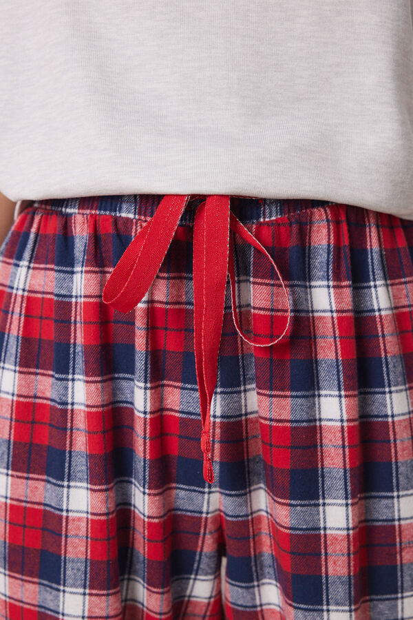 Women'secret Pantal&oacute;n casual 100% algod&oacute;n cuadros estampado