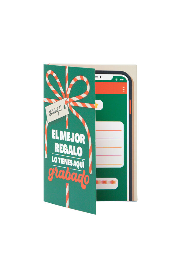 Mr. Wonderful Postal con grabador de mensaje audio El mejor regalo lo tienes aqu&iacute; grabado estampado