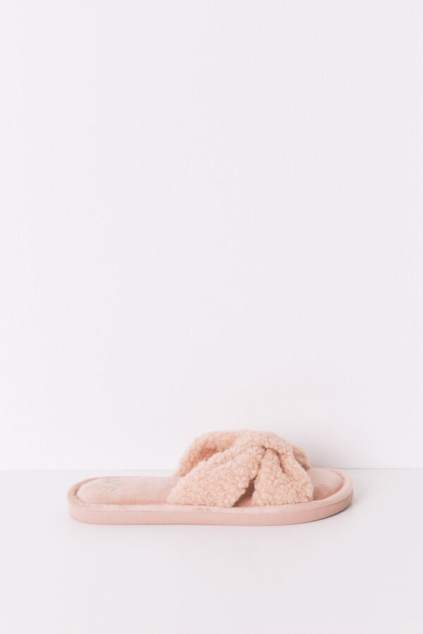 Women'secret Chinelos de quarto de borrego rosa rosa
