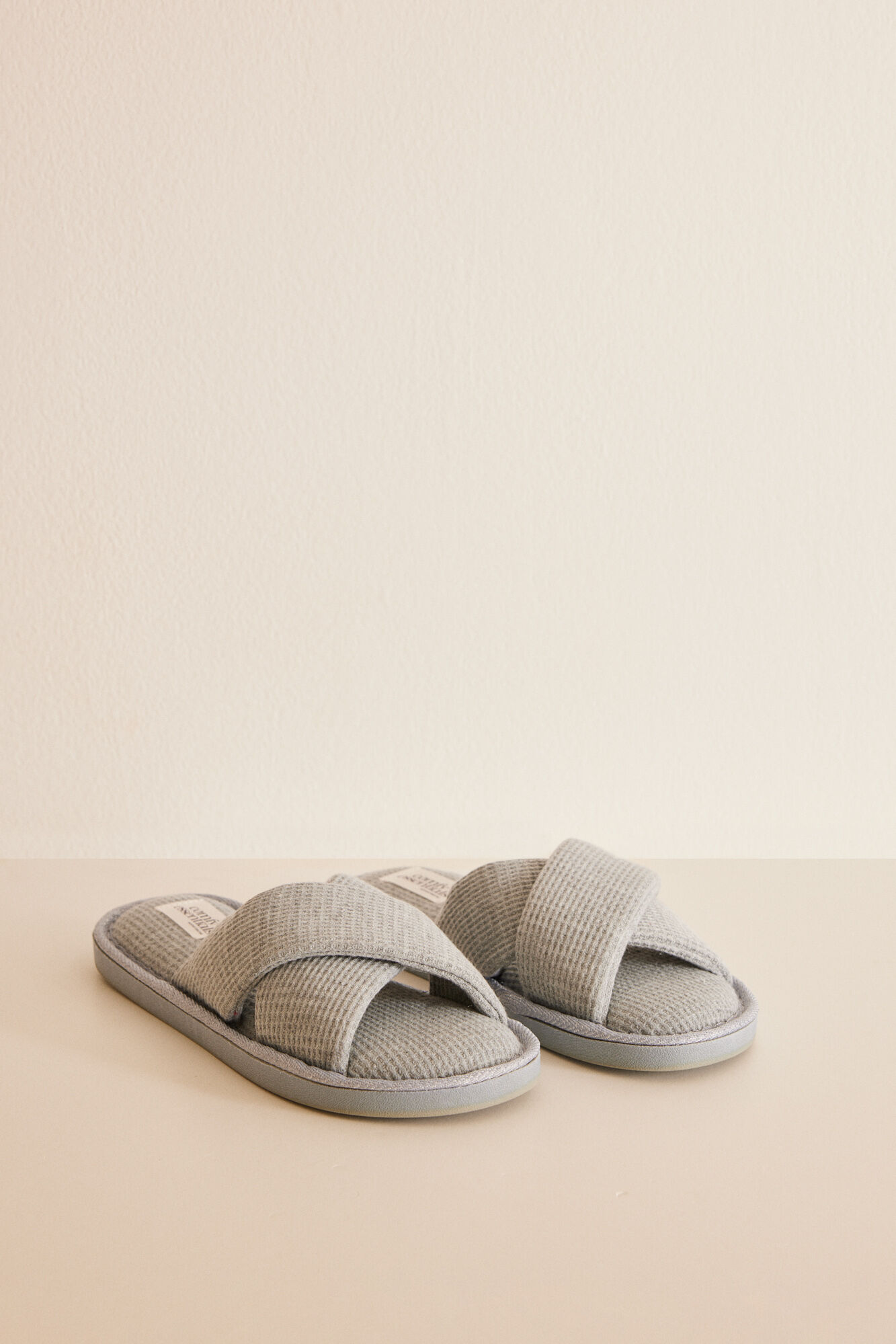 Women'secret Chinelos de quarto tiras cruzadas cinzento