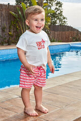 Gocco Ba&ntilde;ador estampado ondas blanco blanco