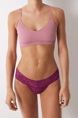 Women'secret Tanga encaje fucsia fucsia