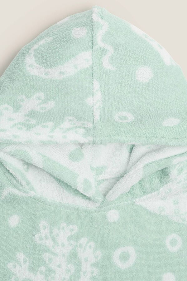 Textura Toalla poncho mundo marino turquesa