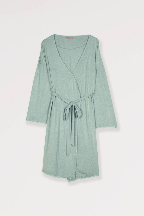 Ohma! Bata Premamá con encaje verde