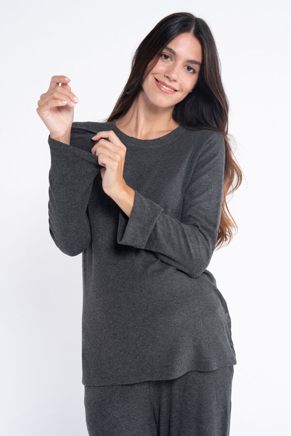 Ohma! Pack home con tejido soft y botones gris