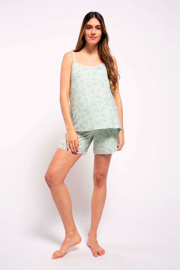 Ohma! Pack pijama de amamenta&ccedil;&atilde;o com al&ccedil;as e estampado "bouquet" verde