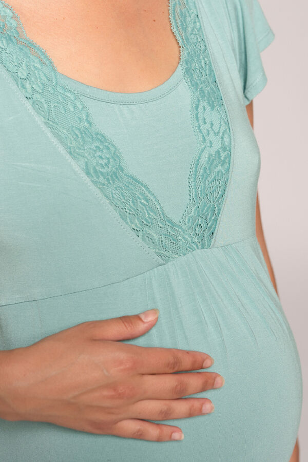 Ohma! Camis&oacute;n lactancia manga corta turquesa