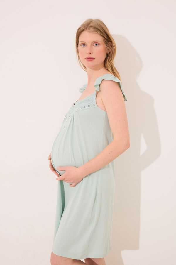 Women'secret Camis&oacute;n "maternity" midi pechera plisada verde