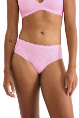 Sloggi Cueca cl&aacute;ssica invis&iacute;vel com renda rosa