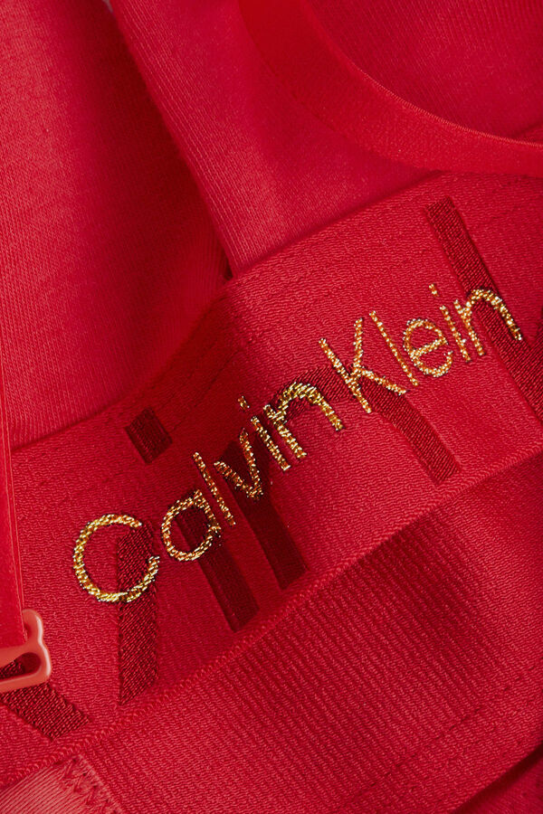Calvin Klein Sujetador de tri&aacute;ngulo con embossed icon logo de Calvin Klein.  rojo