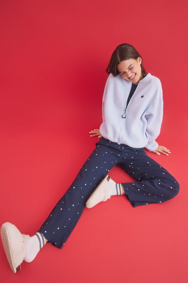 HI&BYE borrego bomber Sweatshirt azul