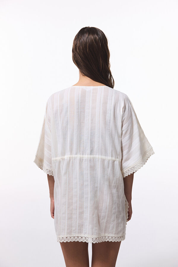 Penti Kimono corto blanco brillo marfil