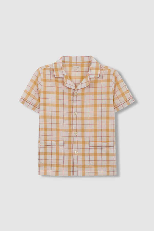 Gocco Pijama de manga corta de cuadros amarillo amarillo