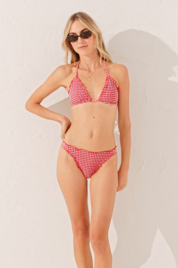 Women'secret Top biqu&iacute;ni triangular xadrez vermelho vermelho