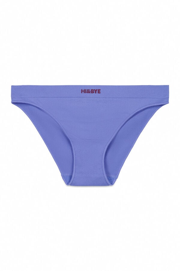 HI&BYE Cueca cl&aacute;ssica azul sem costura azul
