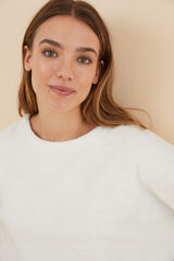 Women'secret Pijama polar blanco marfil