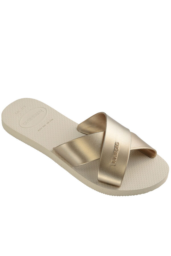 Havaianas Chinelos Hav. Bege metálico aqua bege