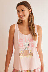 Women'secret Pijama corto 100% algod&oacute;n Snoopy &ldquo;Always&rdquo; rosa