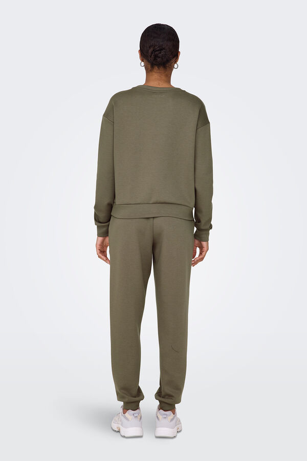 Only Play Sudadera cuello redondo perchada gris