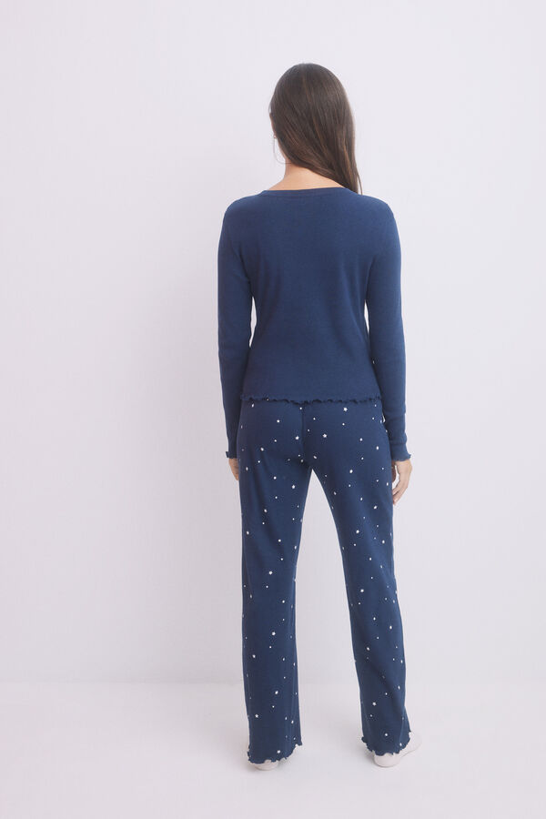 HI&BYE Pijama longo azul marinho azul