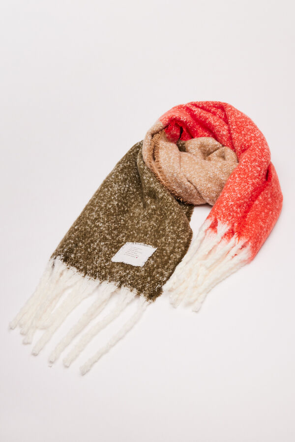Women'secret Bufanda efecto mohair multicolor kaki