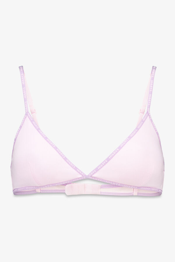 HI&BYE Soutien triangular de algod&atilde;o rosa com copas remov&iacute;vel rosa