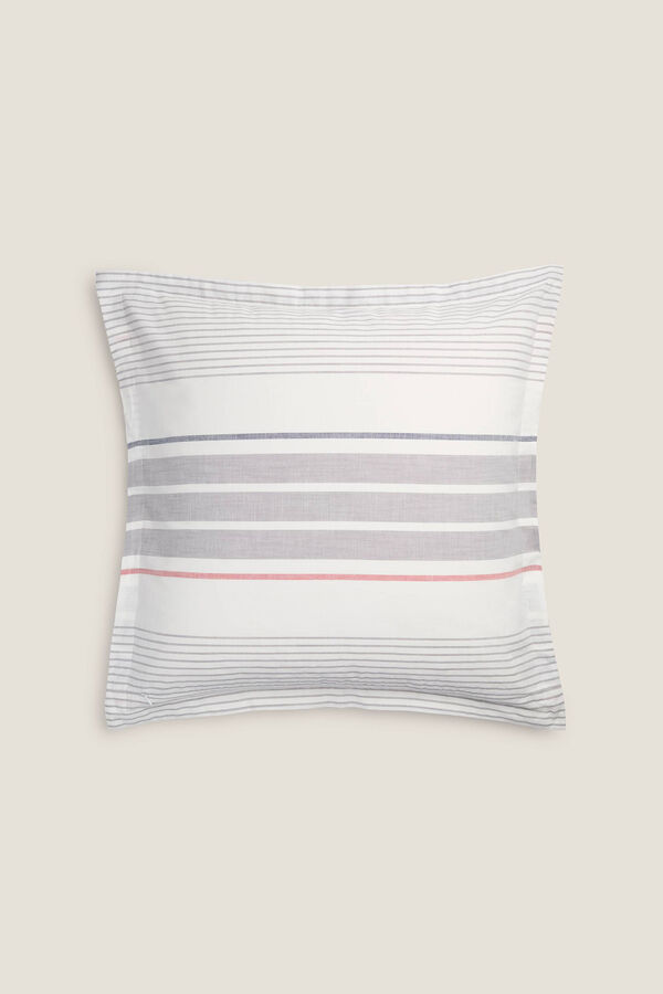 Textura Funda coj&iacute;n algod&oacute;n rayas gris