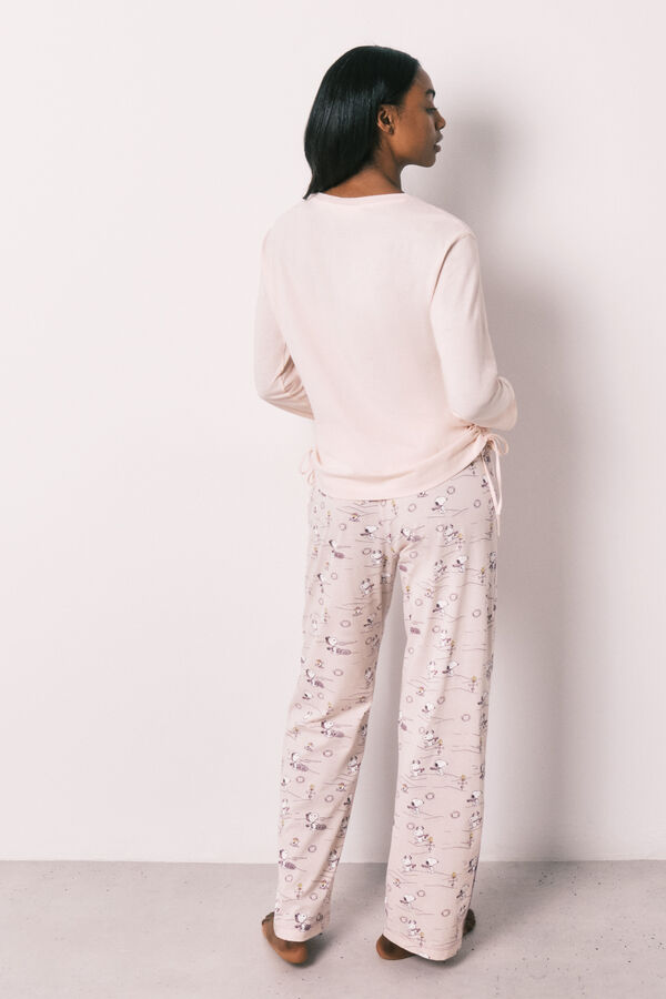 Women'secret Pijama comprido em algod&atilde;o rosa Snoopy rosa