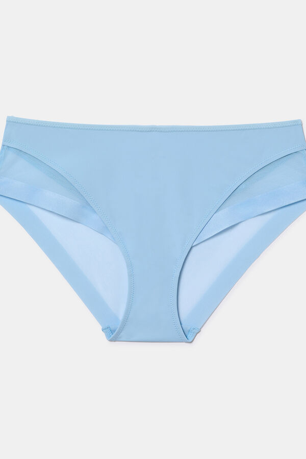 DIM Braga cl&aacute;sica Generous de suave microfibra y detalles en malla azul